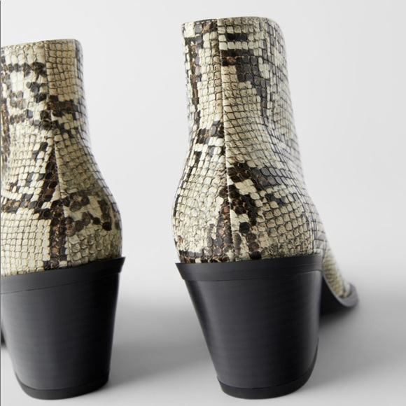 NWT ZARA Animal Print Cowboy Heeled Ankle Boots 8 - Picture 7 of 12